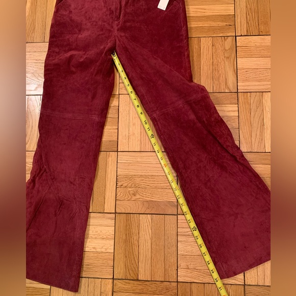 NWT Genuine suede Anthropologie burgundy red pants - Picture 8 of 14